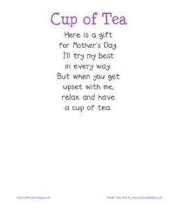 Cup Of Tea Classroom Poster And Student Poem In 2023 | Teaching Quotes,  Mothers Day Poems, Tea Cups