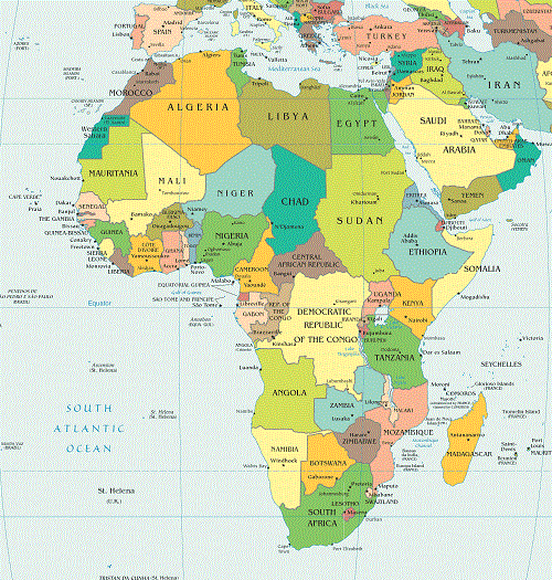 Bản Đồ Châu Phi Tổng Quan