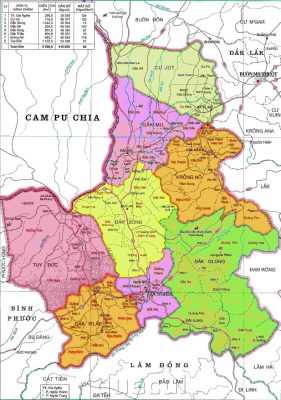 Bản Đồ Hành Chính Đắc Nông Khổ Lớn