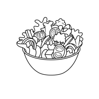 Hình Minh Họa Vectơ Của Salad Được Cách Ly Trên Nền Trắng Cho Trẻ Tô Màu  Trang Tính Sổ Làm Việc Hoạt Động Hình Minh Họa Sẵn Có - Tải Xuống Hình