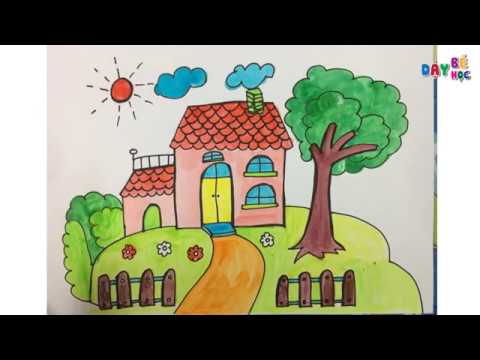 Hướng Dẫn Cách Dạy Bé Học Tập Vẽ Phong Cảnh Ngôi Nhà Của Bé | Dạy Bé Học -  Youtube