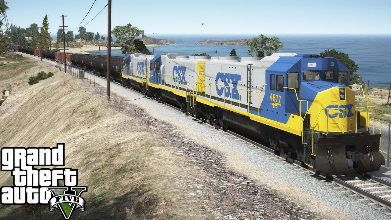 Csx Railroad Engineer Driving A Locomotive - Gta 5 Train Simulation Mod -  Youtube