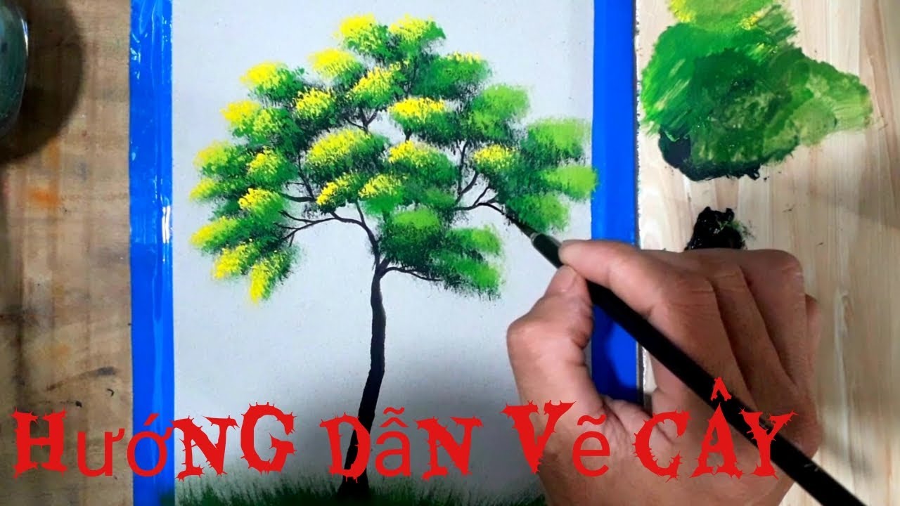 Hướng Dẫn Vẽ Cây Bằng Màu Nước - Heo Art - Youtube