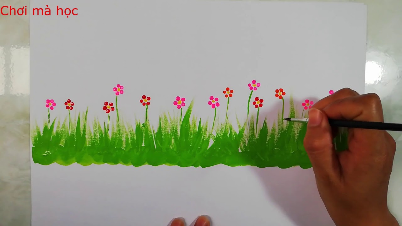Vẽ Hoa Và Cỏ - Vẽ Màu Nước Đơn Giản - Draw Flowers And Grass - Learn To  Draw Simple - 画草花 - Youtube