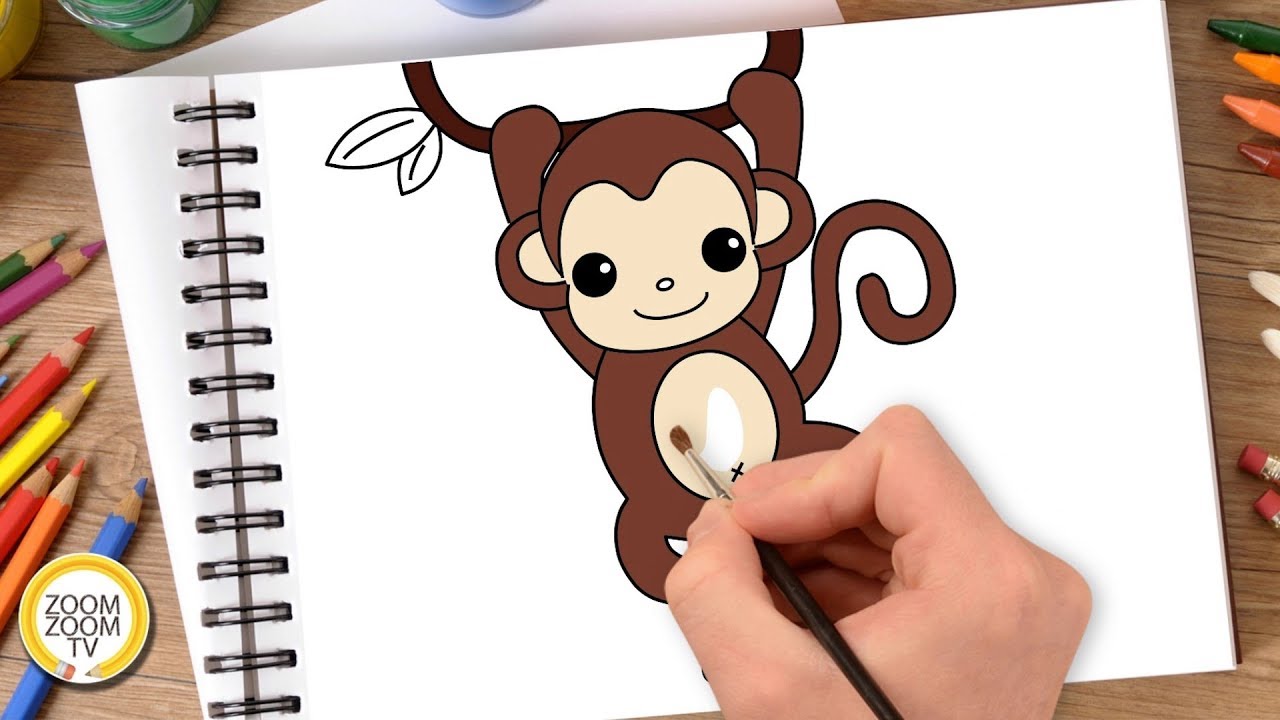 Hướng Dẫn Cách Vẽ Con Khỉ - Tô Màu Con Khỉ - How To Draw A Monkey - Youtube