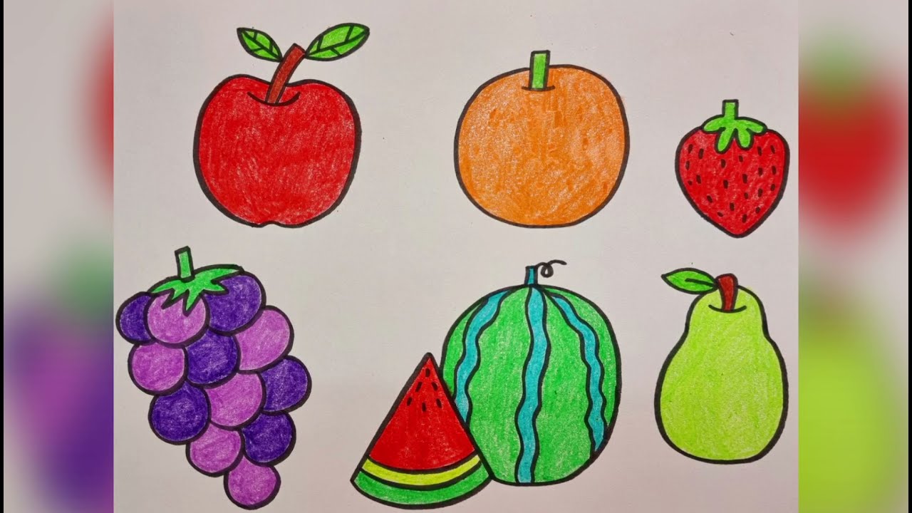 How To Draw Fruits. Cách Vẽ Trái Cây Bốn Mùa. - Youtube