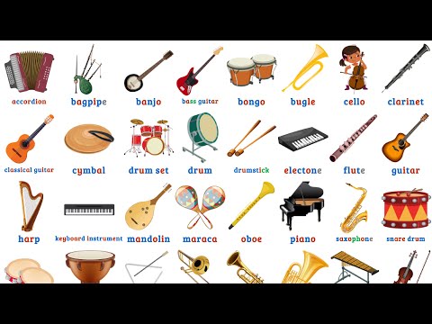 34 เครื่องดนตรี | คำศัพท์อังกฤษ | Musical Instruments
